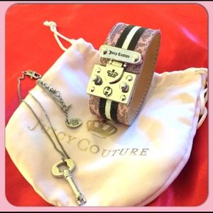 Juicy Couture Scottie Bracelet - Leather Pink/SHW