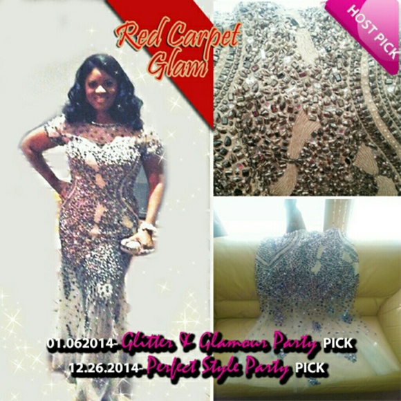 Dresses & Skirts - FINAL REDUC. Stunning Heavy Beaded Sheer Dress