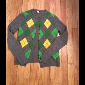 Wool and cashmere Jcrew argyle cardi