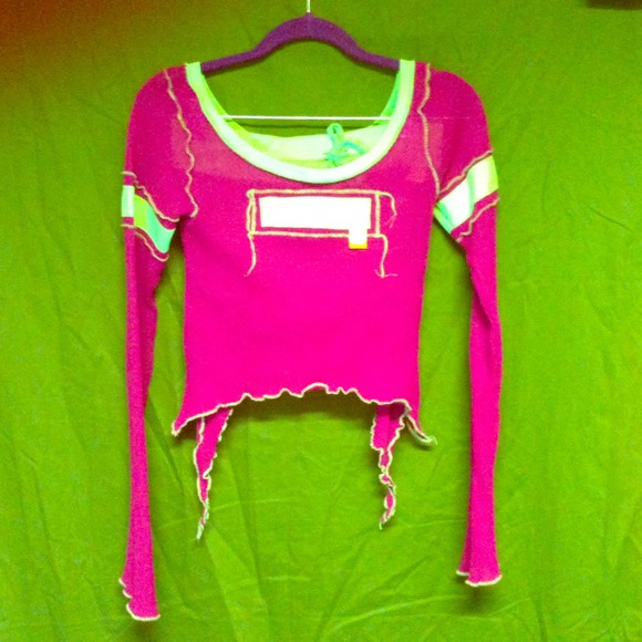Battery Organic club top & skirt glow purple/green