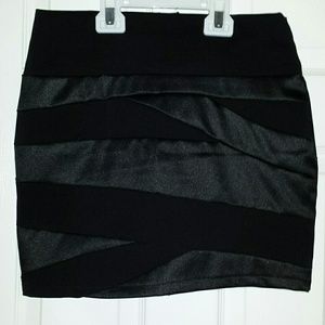 Black Dual Texture Skirt
