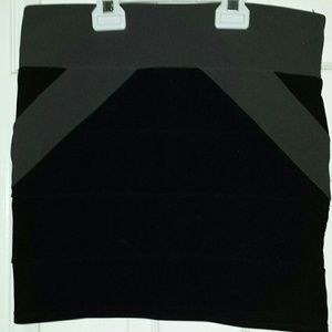 Black and Gray Color Block Style Skirt by Arden B