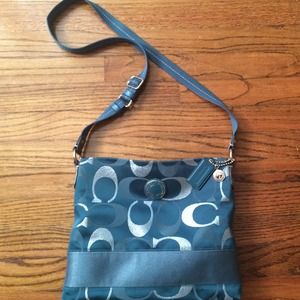 Teal Coach cross body bag