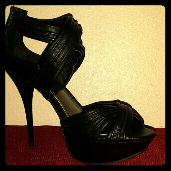 Black strappy stiletto