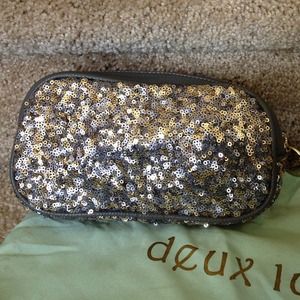 NEW Deux Lux Glitter cosmetic pouch