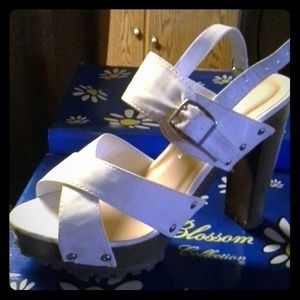 White strappy heels