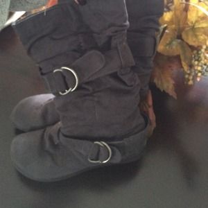 Gray cute winter boots