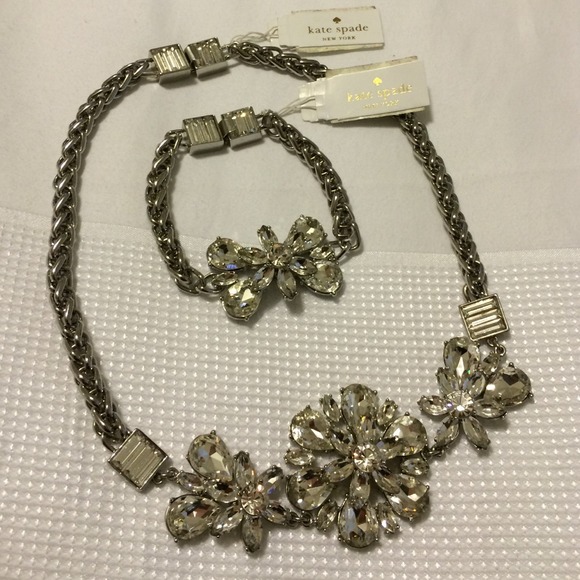 kate spade Jewelry - Kate Spade Rhinestone Necklace & Bracelet