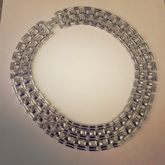 Silver chunk chain choker - Picture 1 of 3
