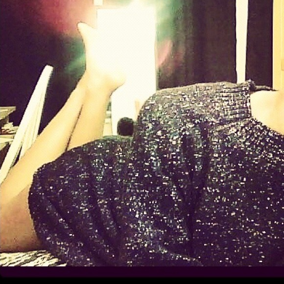 Oversized black sparkly sweater