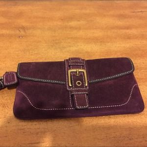 Authentic Coach Suede Wristlet