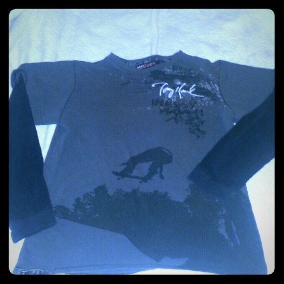 Tony Hawk boys long sleeve shirt black and grey