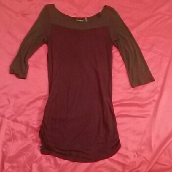 Grey and purple long sleeve dress