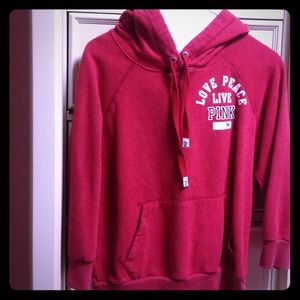 Victoria's Secret Red Three quarter sleeve hoodie