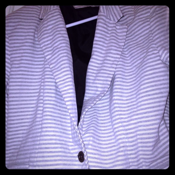 Merona navy striped blazer womens