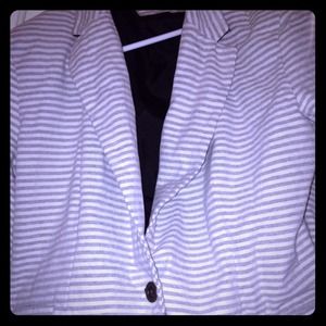Merona navy striped blazer womens