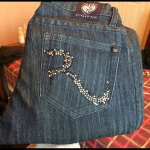 Dark blue Rock & Republic jeans. Boot cut