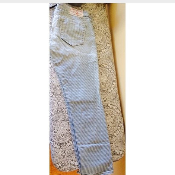 True religions womens pinstriped jeans