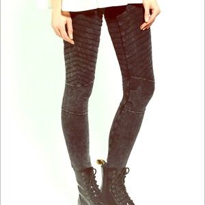 Acid Wash Black Moto Leggings ✨Reduced✨