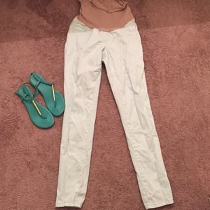 Maternity mint jeans