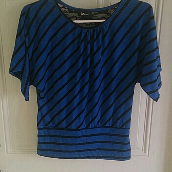 Blue and black stripes top!