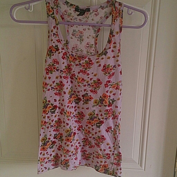 Lavender floral print racer back tank