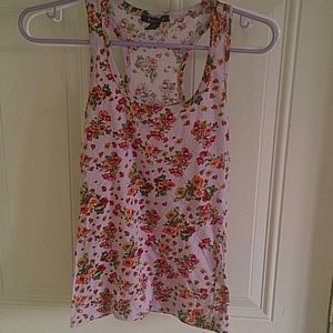Lavender floral print racer back tank