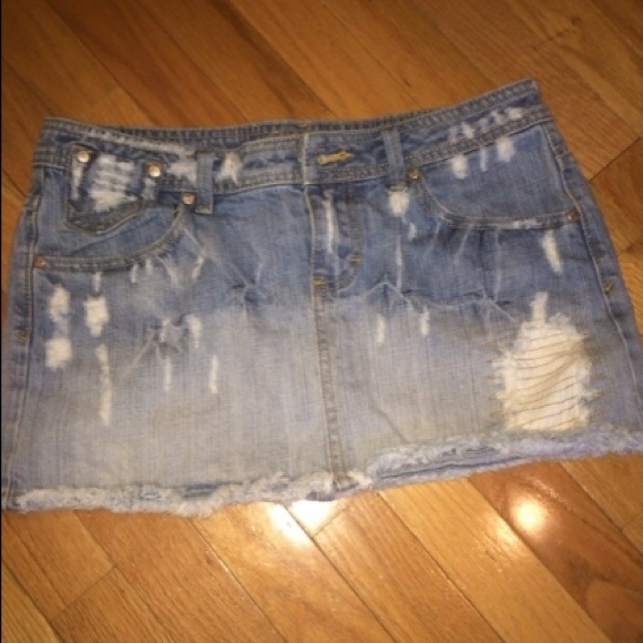 Distressed Mini Skirts