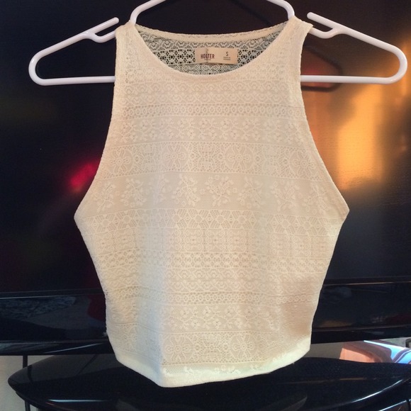 White Lace Crop Top