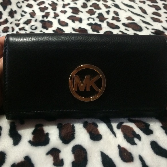 Authentic Michael Kors large black wallet!