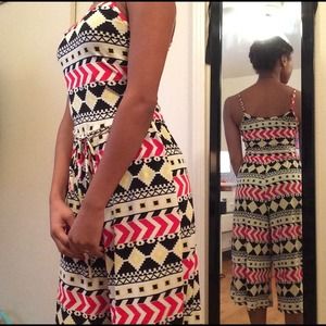 Culottes Aztec jumpsuit  adjustable straps