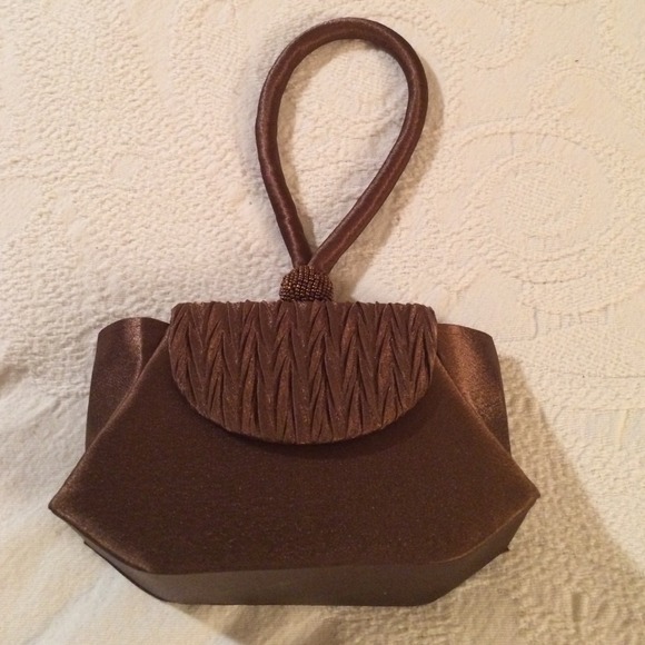 Brown silky cocktail purse! - Picture 1 of 3