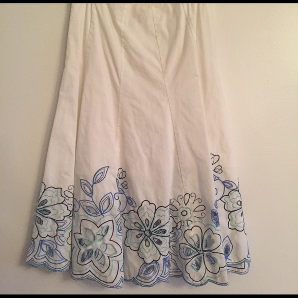 Long white skirt