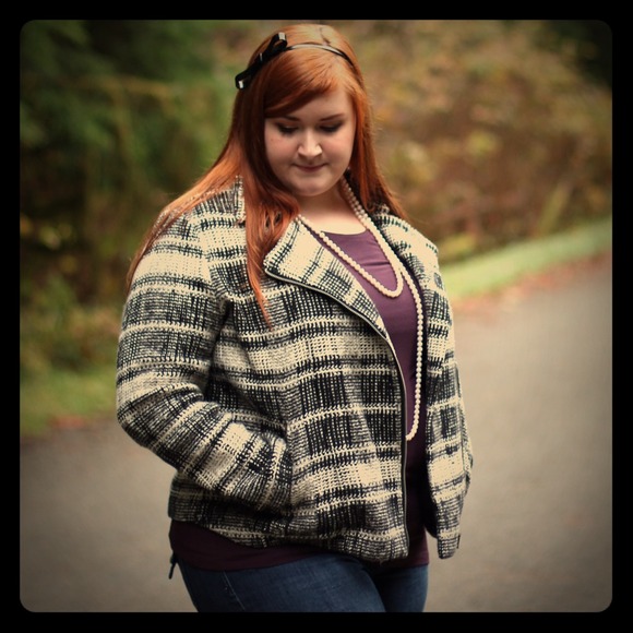 Lucky Brand Jackets & Blazers - ⬇️ Lucky Brand Plaid Sweater Jacket (Plus Size)