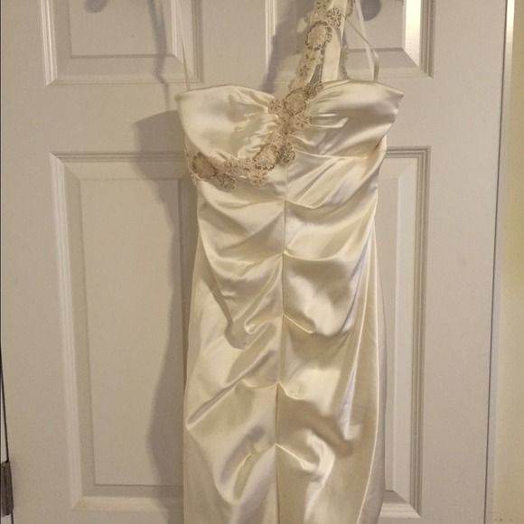 Cache ivory satin dress