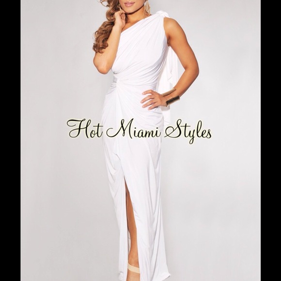 🚫SOLD‼️Hot Miami Style white Grecian dress