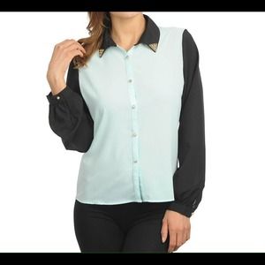 Jade Top with Spiked Collars