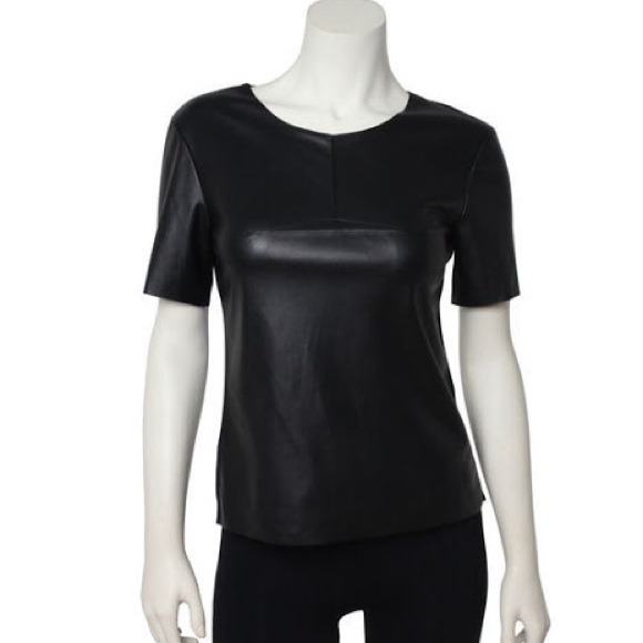 BCBGMaxAzria Tops - Black faux leather top