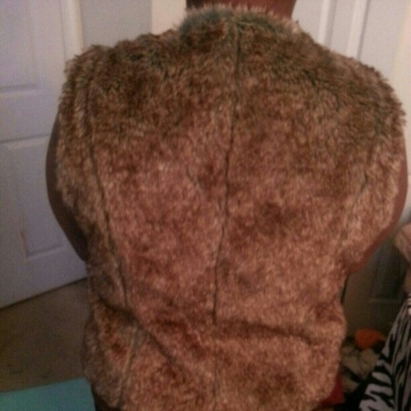 Leather fur vest from Macy's