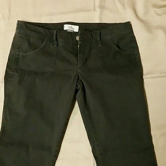 Dark brown stretch, low cut pants