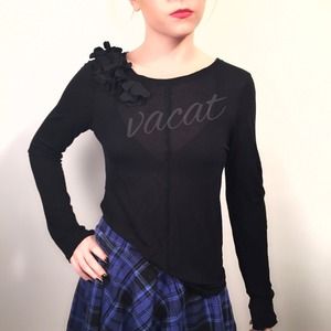 Zara Sheer Black Long Sleeve Top