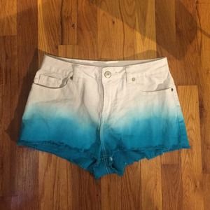 High waisted dip dyed shorts