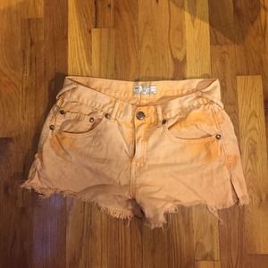 Free people high waisted orange shorts