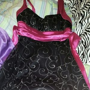 Sparkly pink and black dress