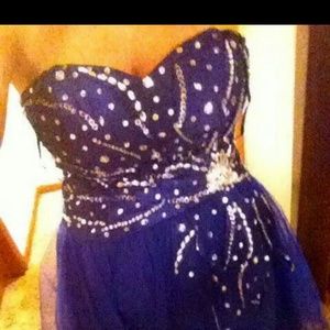 Purple formal dress.