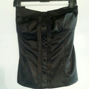 Black satin bustier vintage design