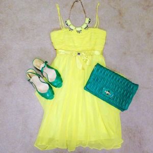 Yellow Chiffon Dress
