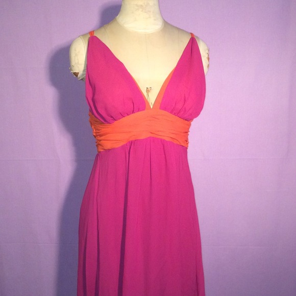 XOXO Juniors Colorblock Chiffon Maxi Dress, Berry - Picture 2 of 4
