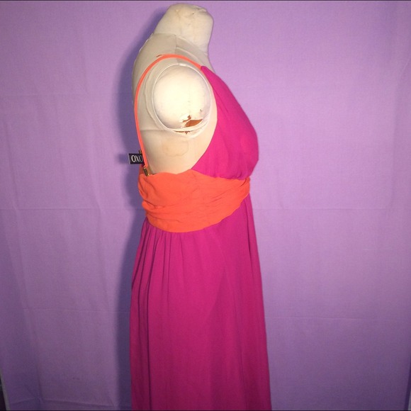 XOXO Juniors Colorblock Chiffon Maxi Dress, Berry - Picture 3 of 4