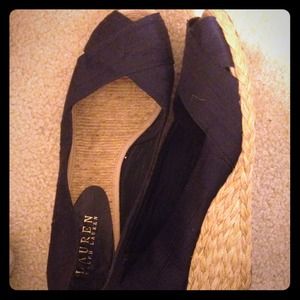 Ralph Lauren dark navy/black wedges